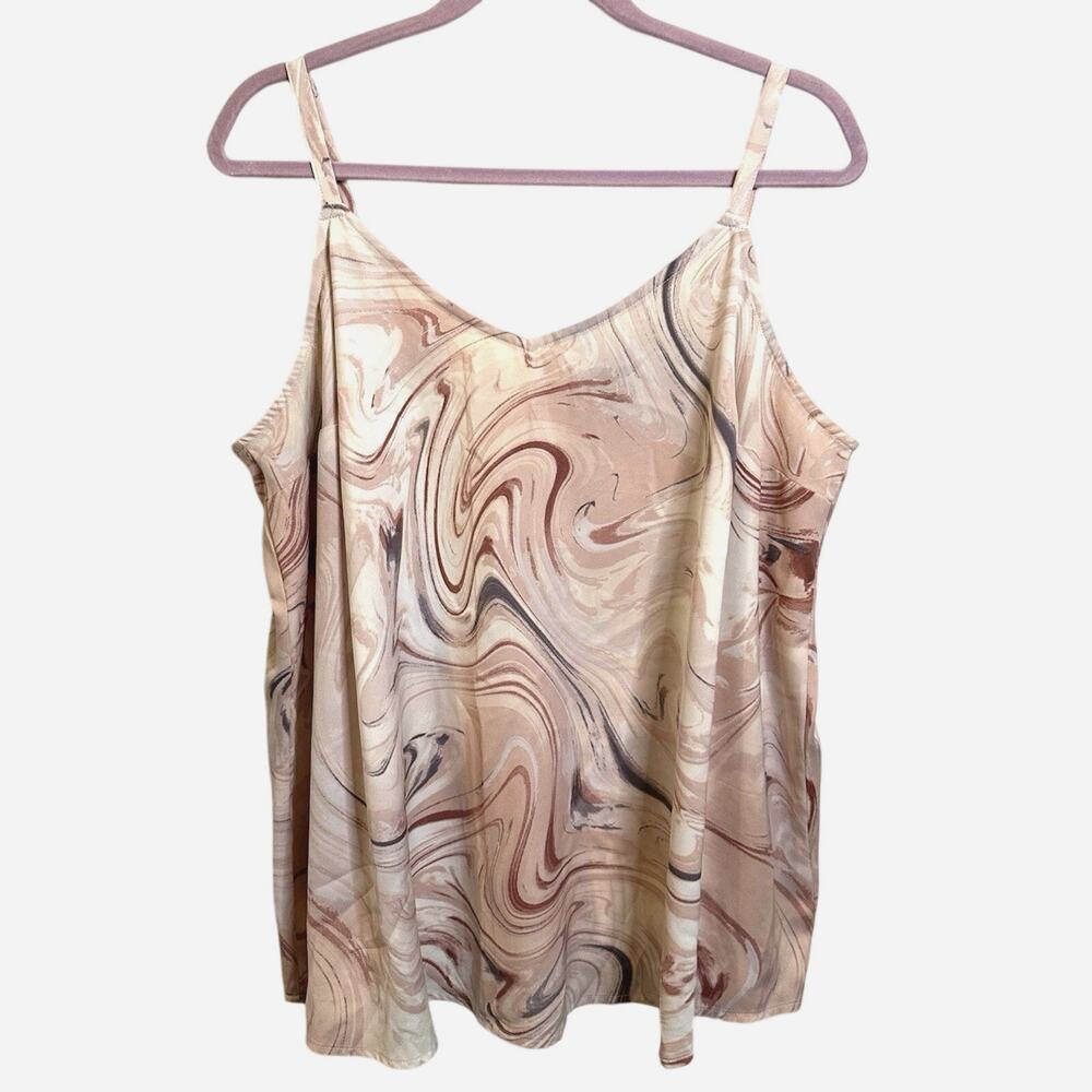 NWOT TORRID Pink Marble Sophie Charmeuse Swing Cami Tank Top Women's 1 1X 14/16
